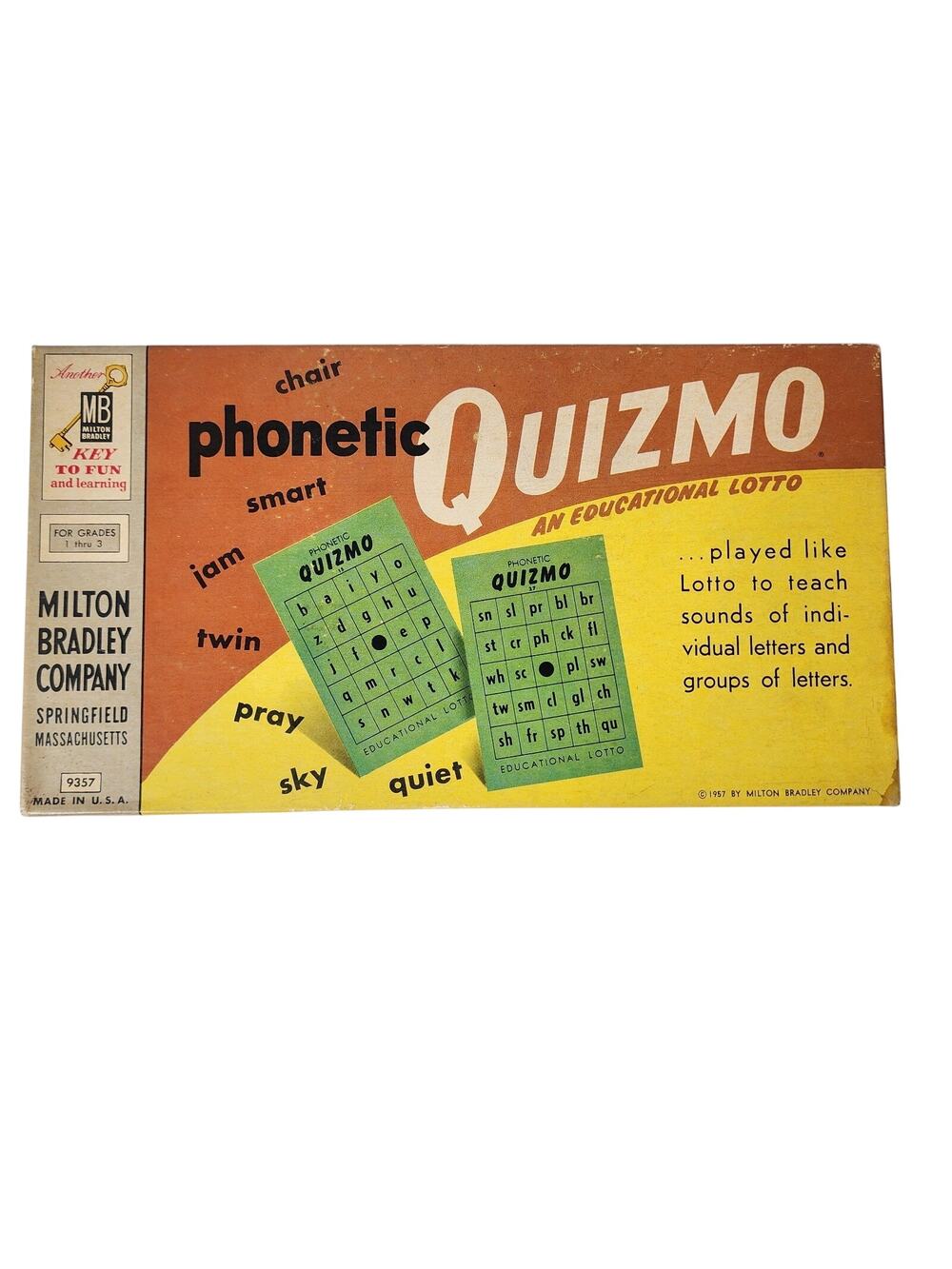 Vintage Milton Bradley Quizmo Game Phonetic 1957 Education Home School Learn